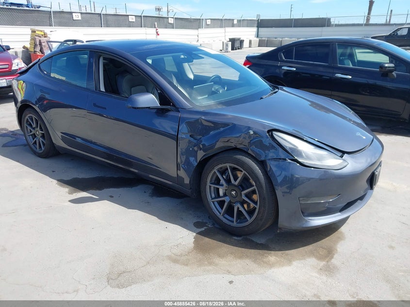 2022 Tesla Model 3 VIN 5YJ3E1EA6NF349081 IAAI salvage auction — RIGHT FRONT, Wait Title, sold $12,000 on 2026-09-16 (photo 1)