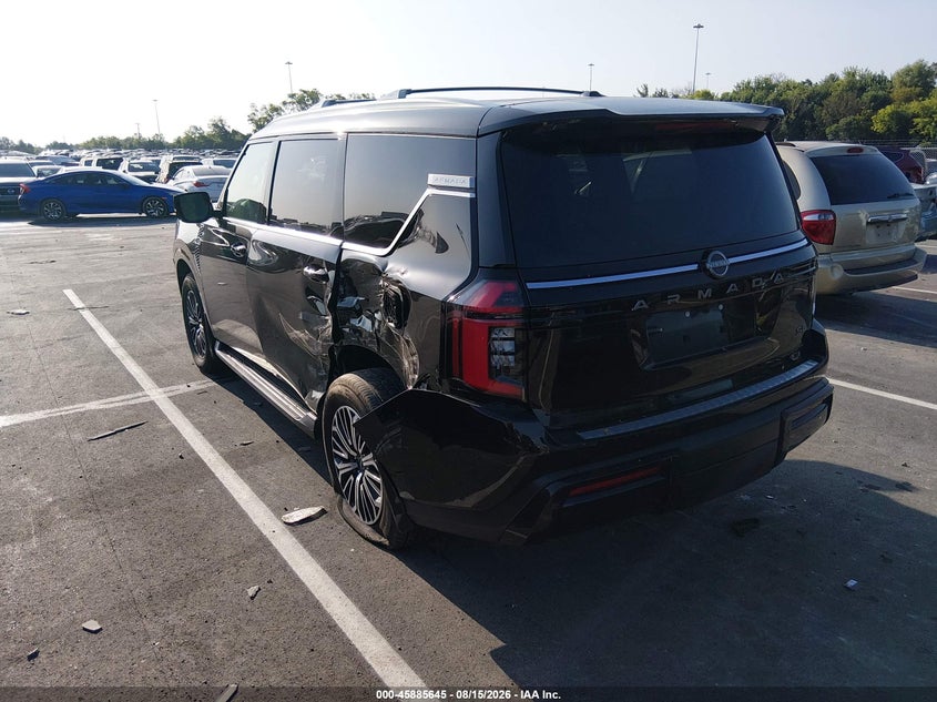 2026 Nissan Armada VIN JN8AY3BB7T9123022 IAAI salvage auction — SIDE, Salvage Title, sold $43,850 on 2026-09-03 (photo 3)