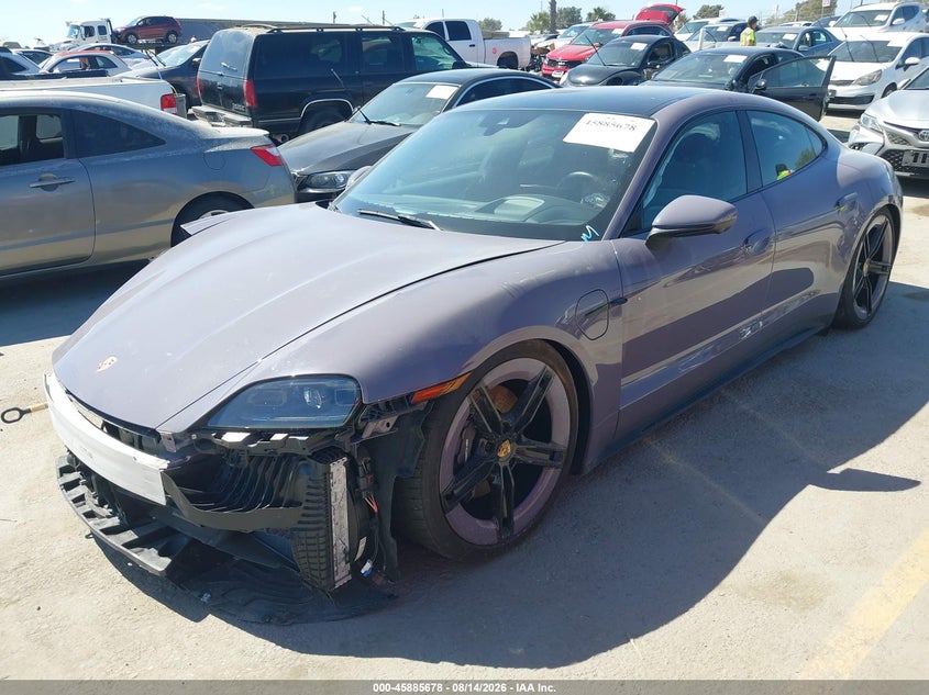2025 Porsche Taycan VIN WP0AA2Y11SSA08662 IAAI salvage auction — FRONT END, Wait Title, sold $42,300 on 2026-10-07 (photo 2)