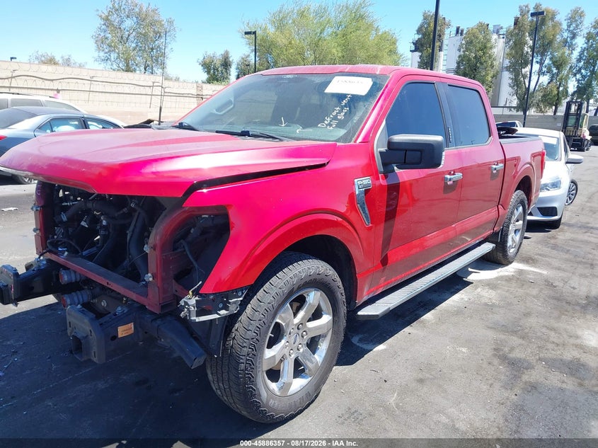 2021 Ford F-150 VIN 1FTEW1CP6MKE17880 IAAI salvage auction — RIGHT FRONT, Salvage Certificate (California), sold $10,400 on 2026-08-20 (photo 2)