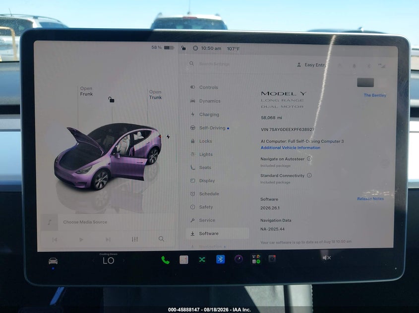2023 Tesla Model y VIN 7SAYGDEEXPF638927 IAAI salvage auction — LEFT FRONT, Salvage (Arizona), sold $9,700 on 2026-08-30 (photo 7)