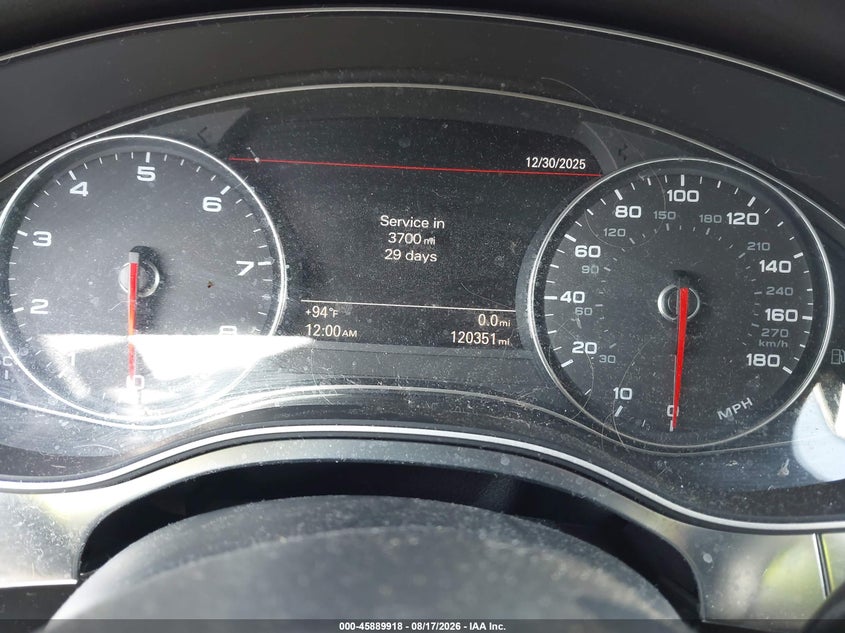 2012 Audi A6 VIN WAUGGAFC9CN104735 IAAI salvage auction — NORMAL WEAR, Clear (Virginia), sold $1,400 on 2026-08-30 (photo 7)