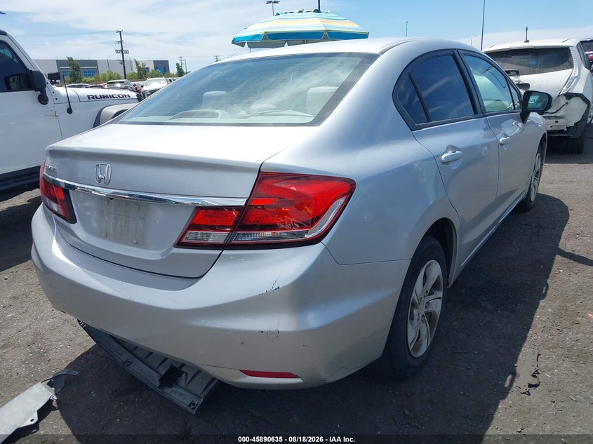2015 Honda Civic VIN 19XFB2F5XFE247819 IAAI salvage auction — LEFT SIDE, Salvage Certificate (California), sold $2,100 on 2026-08-28 (photo 4)