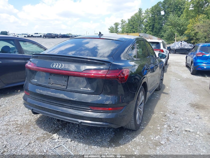 2021 Audi E-tron sportback VIN WA12AAGE6MB013580 IAAI salvage auction — FRONT END, Wait Title, sold $15,550 on 2026-10-15 (photo 4)