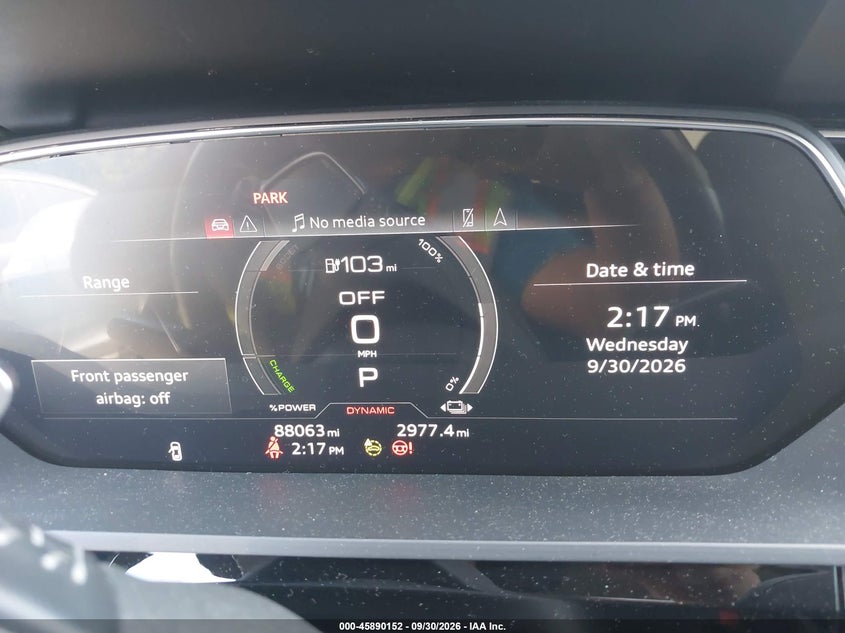 2021 Audi E-tron sportback VIN WA12AAGE6MB013580 IAAI salvage auction — FRONT END, Wait Title, sold $15,550 on 2026-10-15 (photo 7)