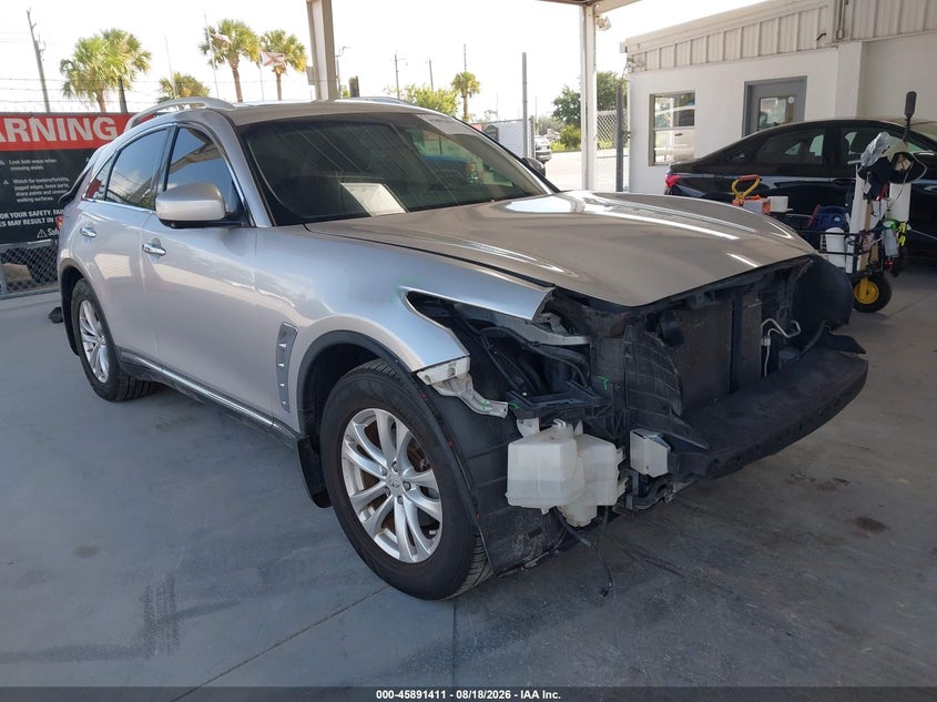 2013 Infiniti Fx VIN JN8CS1MU4DM141814 IAAI salvage auction — FRONT END, Rebuildable (Florida), sold $775 on 2026-08-23 (photo 1)