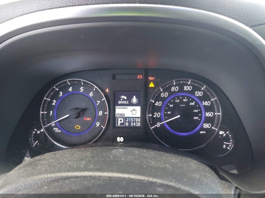 2013 Infiniti Fx VIN JN8CS1MU4DM141814 IAAI salvage auction — FRONT END, Rebuildable (Florida), sold $775 on 2026-08-23 (photo 7)