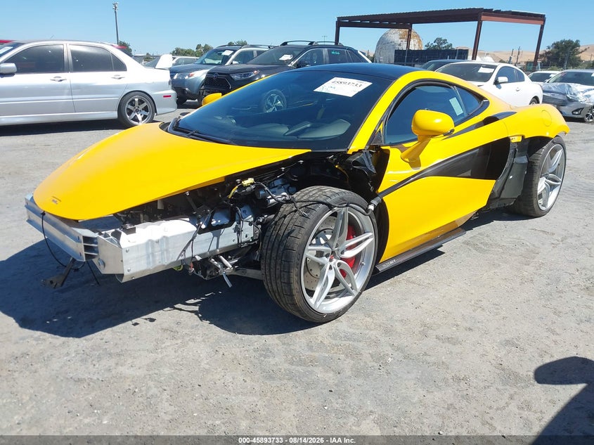 2017 McLaren 570GT VIN SBM13GAA6HW002282 IAAI salvage auction — Front & Rear, Salvage, sold $3,350 on 2026-09-10 (photo 2)