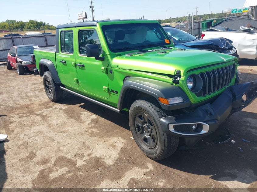 2025 Jeep Gladiator VIN 1C6PJTAG9SL543705 IAAI salvage auction — FRONT END, Wait Title, sold $12,700 on 2026-10-09 (photo 1)