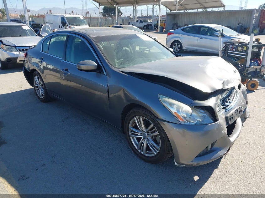 2013 Infiniti G VIN JN1CV6AP6DM726234 IAAI salvage auction — FRONT & REAR, Salvage (California), sold $1,400 on 2026-08-26 (photo 1)