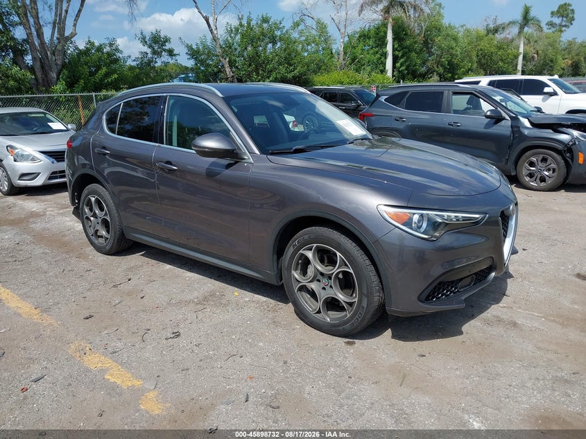 2018 Alfa romeo Stelvio VIN ZASFAKAN3J7B60256 IAAI salvage auction — REAR END, Wait Title, sold $5,000 on 2026-09-16 (photo 1)