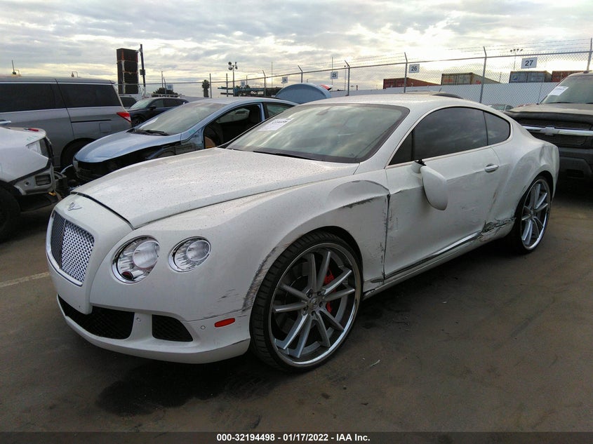 2012 Bentley Continental gt VIN SCBFR7ZAXCC071524 COPART salvage auction — Left Side, Salvage Title, sold $43,025 on 2022-04-04 (photo 2)