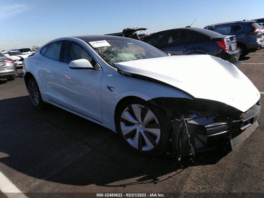 2021 Tesla Model s VIN 5YJSA1E47MF427870 COPART salvage auction — Front & Rear, Salvage Title, sold $23,275 on 2022-06-13 (photo 1)