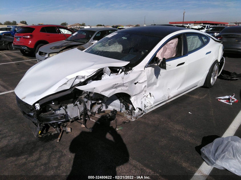2021 Tesla Model s VIN 5YJSA1E47MF427870 COPART salvage auction — Front & Rear, Salvage Title, sold $23,275 on 2022-06-13 (photo 2)