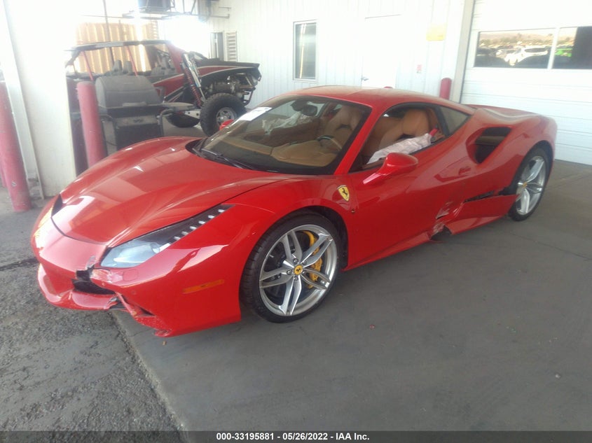 2016 Ferrari 488 GTB VIN ZFF79ALA5G0214993 COPART salvage auction — Left Front, Salvage Title, sold $113,200 on 2022-07-19 (photo 2)