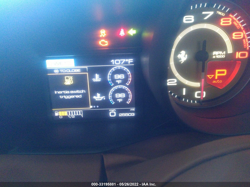2016 Ferrari 488 GTB VIN ZFF79ALA5G0214993 COPART salvage auction — Left Front, Salvage Title, sold $113,200 on 2022-07-19 (photo 7)