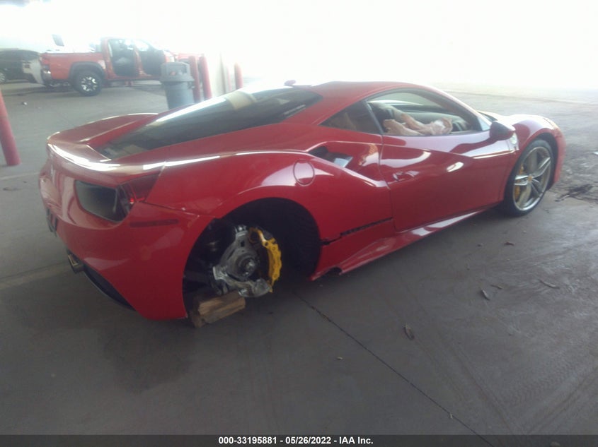 2016 Ferrari 488 GTB VIN ZFF79ALA5G0214993 COPART salvage auction — Left Front, Salvage Title, sold $113,200 on 2022-07-19 (photo 4)