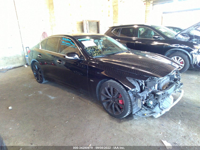 2017 Infiniti Q50 VIN JN1EV7AR1HM839739 IAAI salvage auction — Front End, Other, sold $5,000 on 2022-10-04 (photo 1)