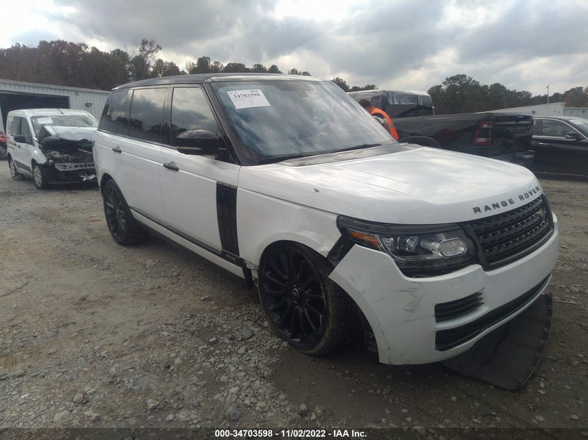 2015 Land rover RANGE ROVER VIN SALGS3TF0FA199881 COPART salvage auction — Left Front, Salvage Title, sold $17,375 on 2022-12-06 (photo 1)