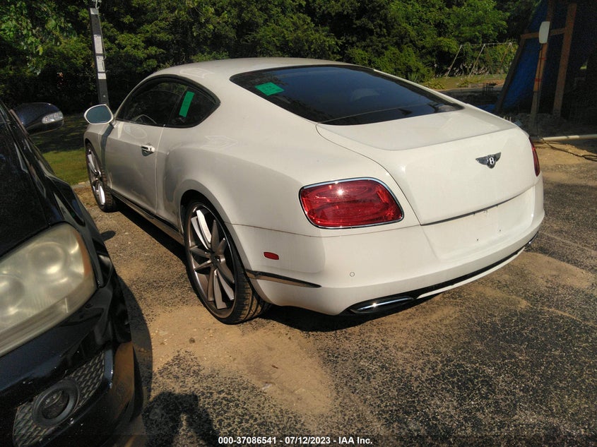 2012 Bentley Continental gt VIN SCBFR7ZAXCC071524 COPART salvage auction — Unknown, Salvage Title, sold $15,475 on 2023-08-15 (photo 3)