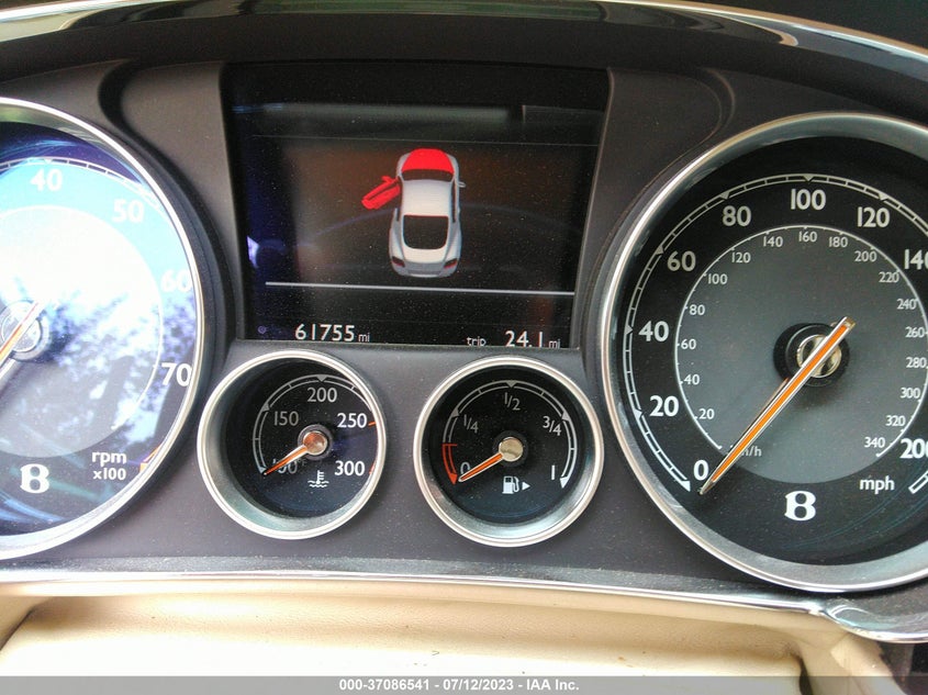 2012 Bentley Continental gt VIN SCBFR7ZAXCC071524 COPART salvage auction — Unknown, Salvage Title, sold $15,475 on 2023-08-15 (photo 7)