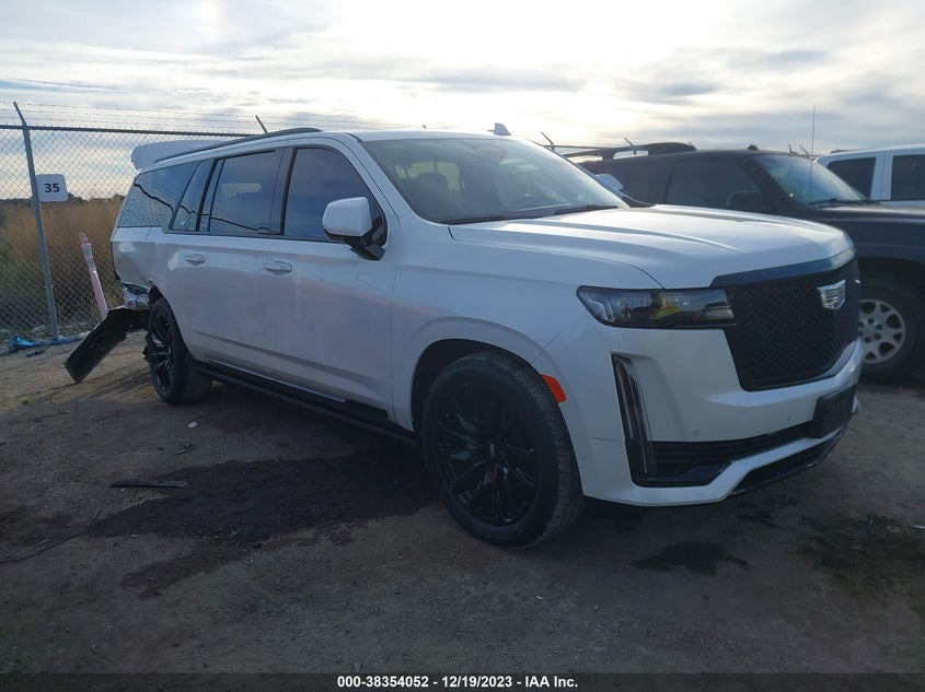 2022 Cadillac Escalade VIN 1GYS3RKL0NR303773 COPART salvage auction — Rear, Other (Texas), sold $44,000 on 2024-04-01 (photo 1)