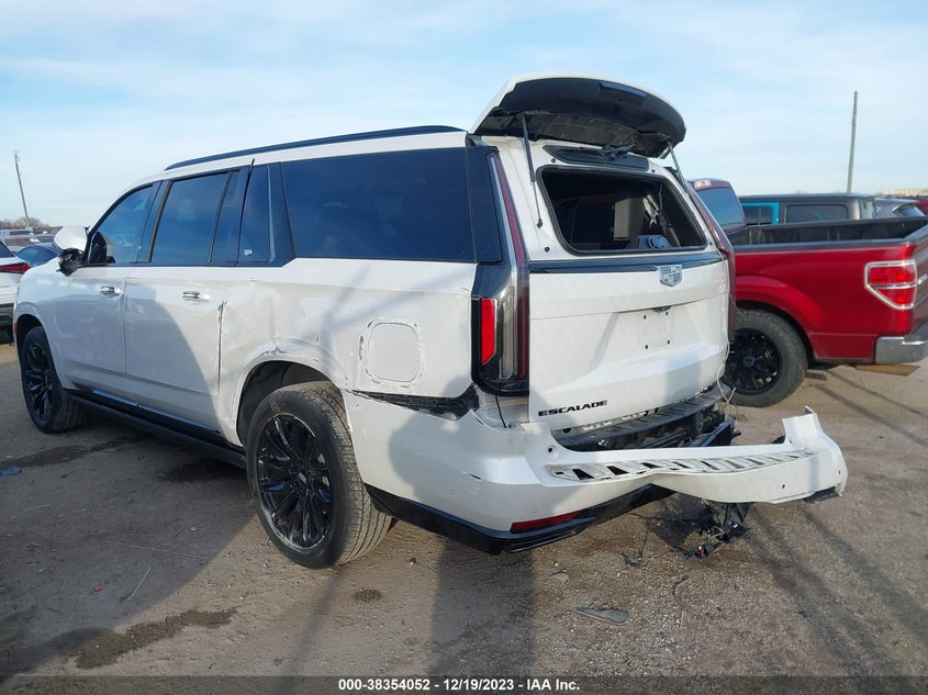 2022 Cadillac Escalade VIN 1GYS3RKL0NR303773 COPART salvage auction — Rear, Other (Texas), sold $44,000 on 2024-04-01 (photo 6)