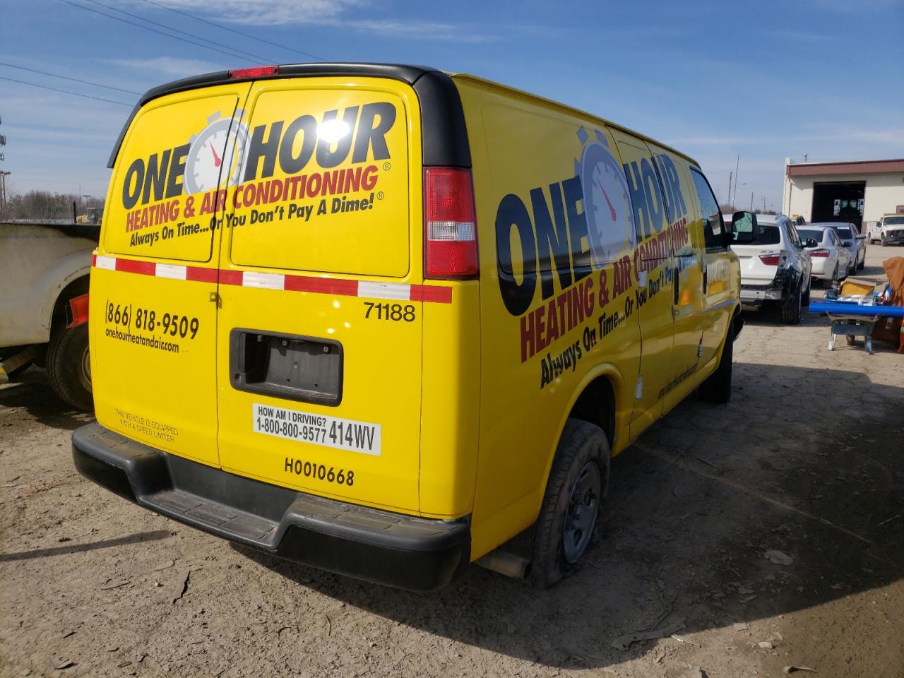 2016 Chevrolet Express 2500 VIN 1GCWGAFF4G1172074 COPART salvage auction — Front End, IN - BILL OF SALE - PARTS ONLY, sold $2,100 on 2024-11-08 (photo 8)