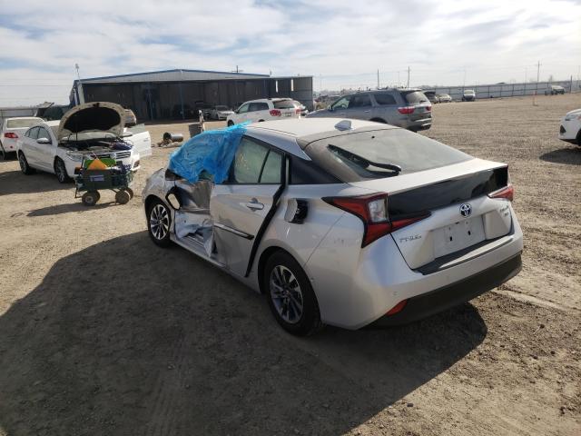 2020 Toyota Prius VIN JTDKARFU4L3122562 COPART salvage auction — Side, Salvage, sold $8,600 on 2021-04-13 (photo 3)