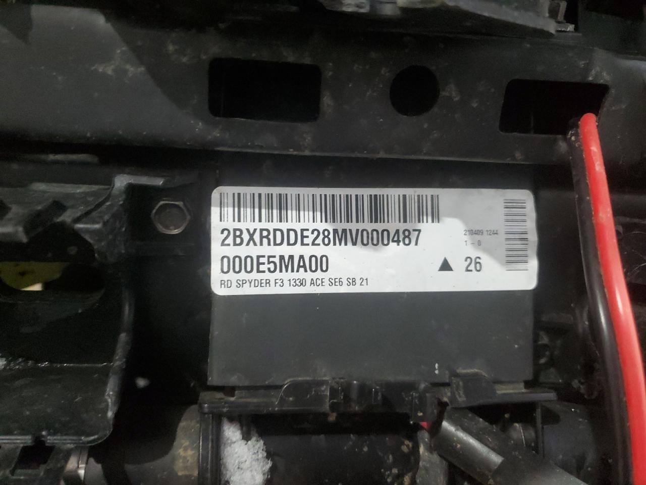 2021 Can-am/ brp Spyder VIN 2BXRDDE28MV000487 COPART salvage auction — ALL OVER, NY - MV-907A SALVAGE CERTIFICATE, sold $1,250 on 2025-03-20 (photo 9)