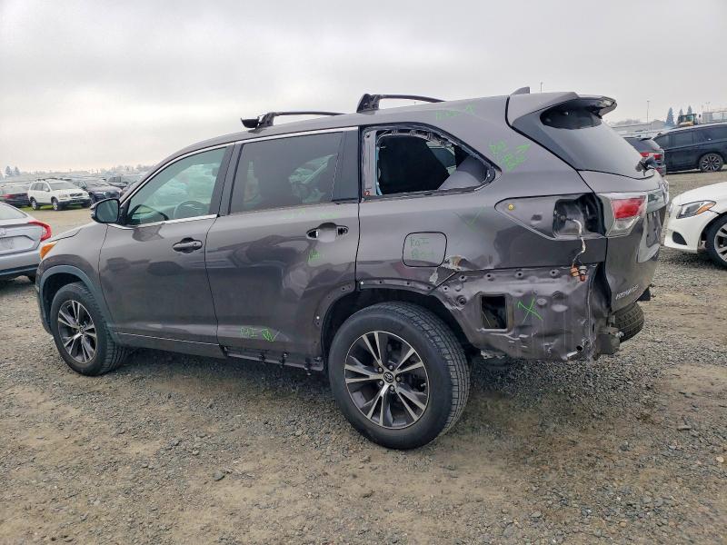 2016 Toyota Highlander VIN 5TDKKRFH1GS147746 COPART salvage auction — REAR END, Ca - Salvage Certificate, sold $7,300 on 2026-07-16 (photo 2)