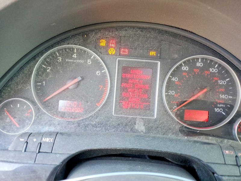 2003 Audi A4 VIN WAULC68E33A335904 COPART salvage auction — FRONT END, Tx - Bonded Rebuilt Salvage, sold $275 on 2026-07-20 (photo 9)