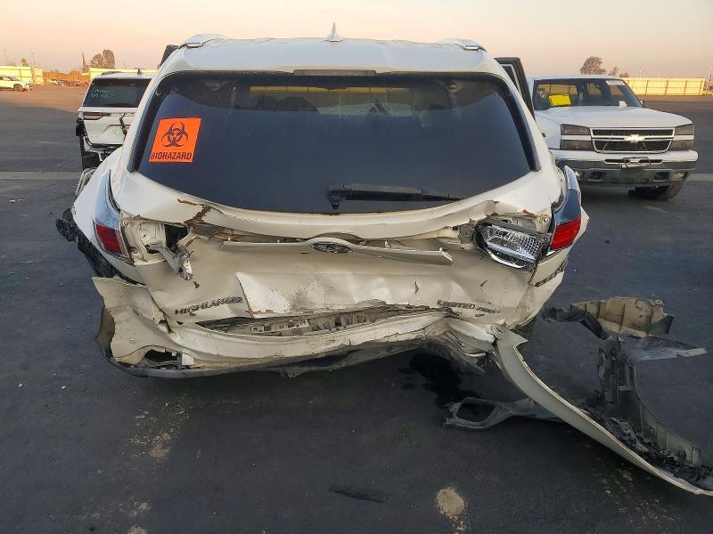 2016 Toyota Highlander VIN 5TDDKRFH5GS320807 COPART salvage auction — REAR END, Ca - Salvage Certificate, sold $2,450 on 2026-07-09 (photo 6)