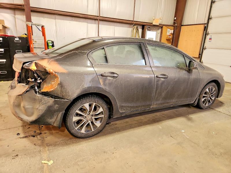 2013 Honda Civic VIN 2HGFB2E54DH033509 COPART salvage auction — REAR END, Ab - Bos - Salvage, sold $500 on 2026-07-02 (photo 3)