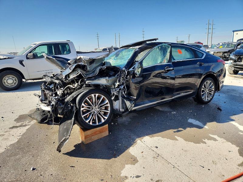 2015 Hyundai Genesis VIN KMHGN4JE1FU069052 COPART salvage auction — FRONT END, Tx - Nonrepairable Title, sold $450 on 2026-07-10 (photo 1)