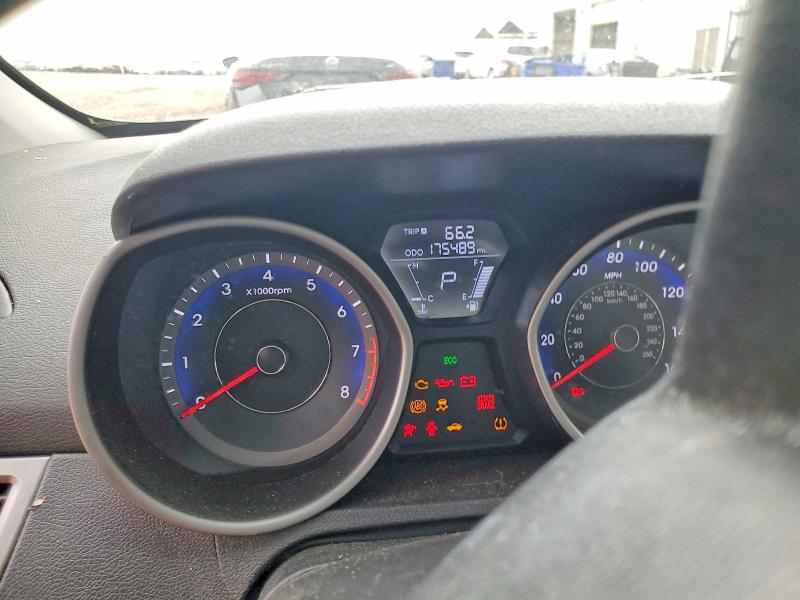 2013 Hyundai Elantra VIN KMHDH6AE5DU011772 COPART salvage auction — FRONT END, GA - CERT OF TITLE-SALVAGE, sold $375 on 2026-07-02 (photo 9)