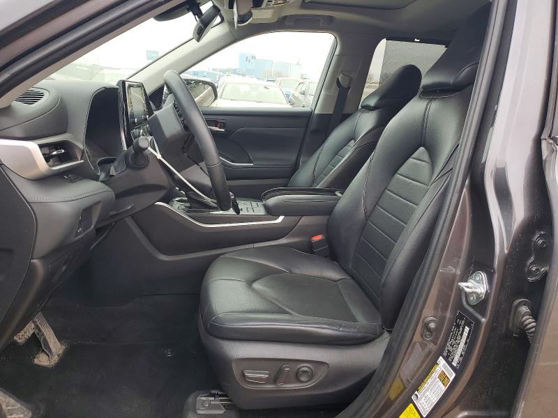 2022 Toyota Highlander VIN 5TDHZRBH9NS225375 COPART salvage auction — FRONT END, Ia - Cert Of Title-Salvage Title, sold $5,400 on 2026-07-24 (photo 7)