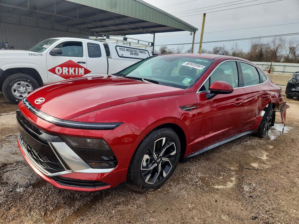 2025 Hyundai Sonata VIN KMHL64JA8SA462261 COPART salvage auction — REAR END, Tx - Nonrepairable Title, sold $8,800 on 2026-07-06 (photo 1)