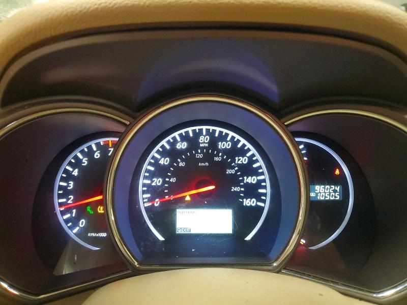 2013 Nissan Murano VIN JN8AZ1MWXDW313742 COPART salvage auction — REAR END, In - Cert Of Title-Salvage Title, sold $1,350 on 2026-07-28 (photo 9)