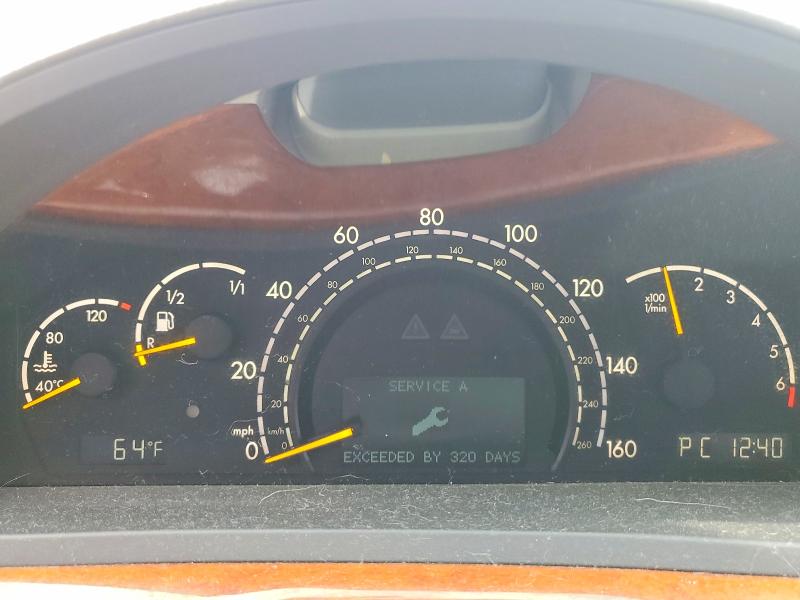 2004 Mercedes-benz S-klasse VIN WDBNG70J44A415128 COPART salvage auction — MINOR DENT/SCRATCHES, Ca - Salvage Acquisition Billofsale, sold $400 on 2026-07-21 (photo 9)
