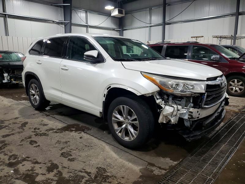 2014 Toyota Highlander VIN 5TDBKRFH0ES017518 COPART salvage auction — FRONT END, Mn - Cert Of Title-Prior Salvage, sold $825 on 2026-07-02 (photo 4)