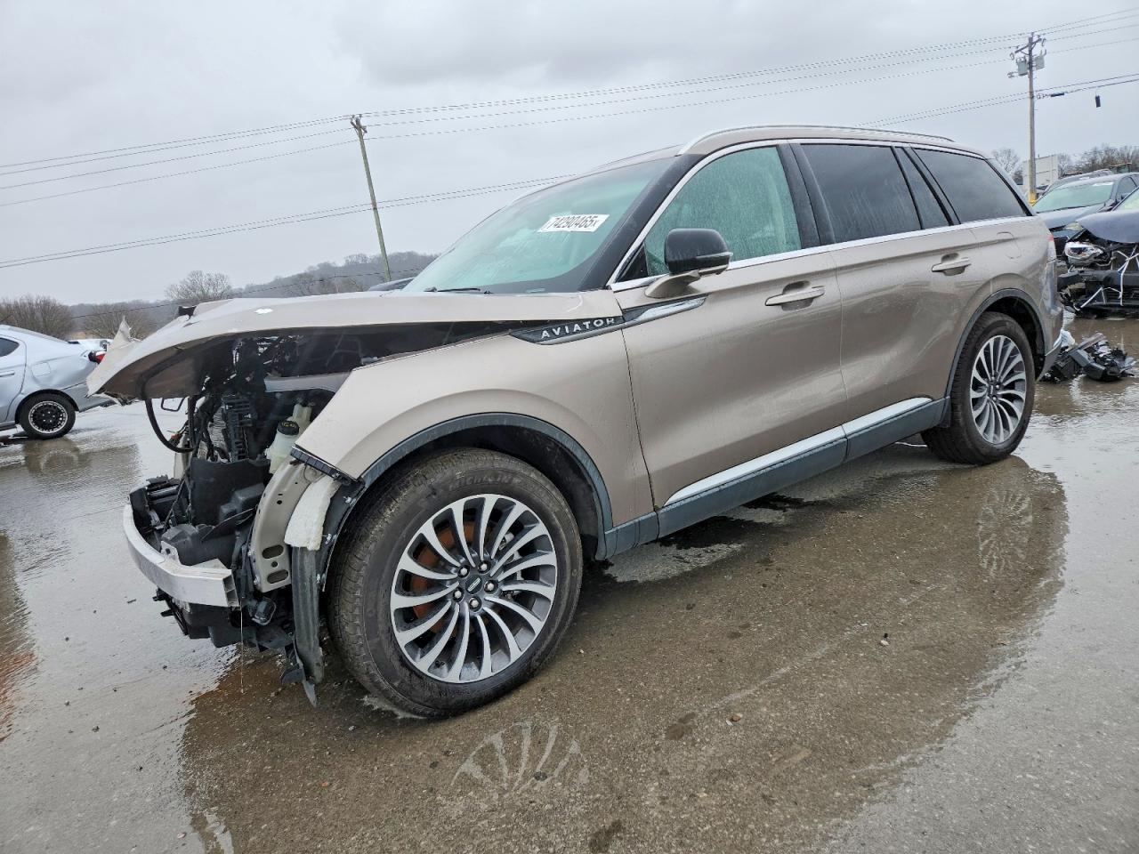 2021 Lincoln Aviator VIN 5LM5J7WC5MGL14424 COPART salvage auction — Front End, AL - CERT OF TITLE-SALVAGE TITLE, sold $1,100 on 2026-02-23 (photo 1)
