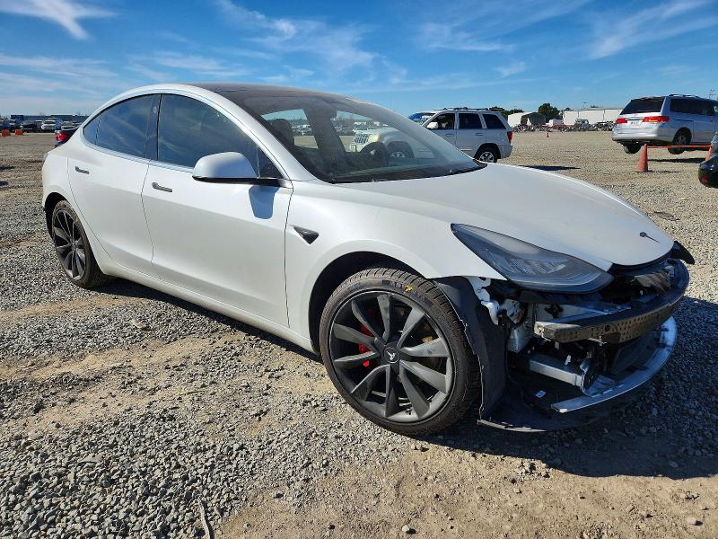 2020 Tesla Model 3 VIN 5YJ3E1EAXLF744958 COPART salvage auction — FRONT END, Ca - Salvage Certificate, sold $2,600 on 2026-07-31 (photo 4)