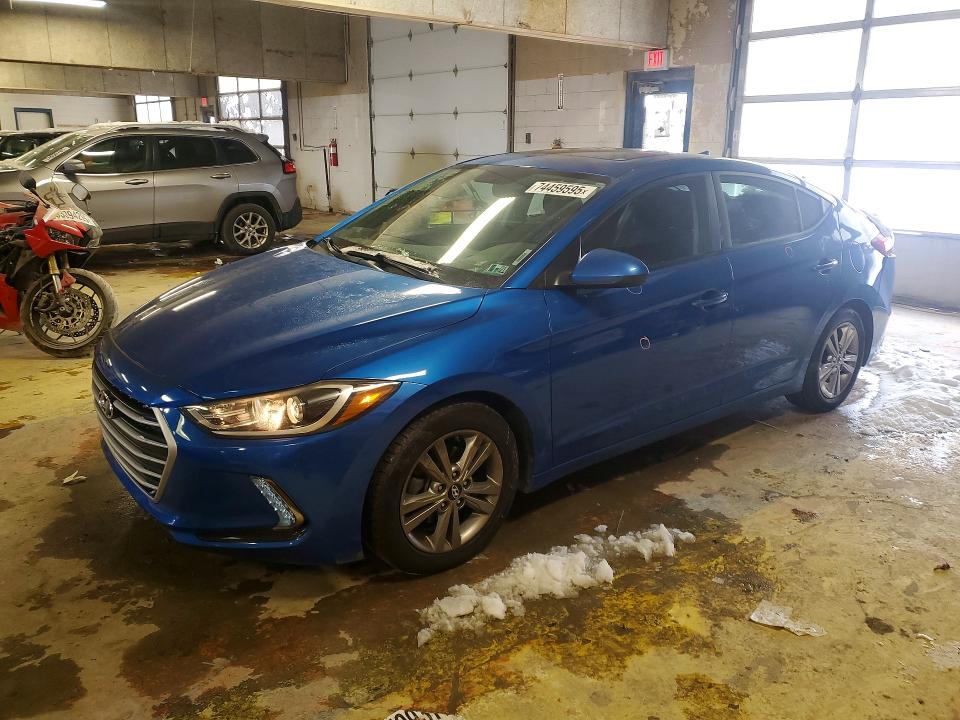 2017 Hyundai Elantra VIN KMHD84LF6HU242910 COPART salvage auction — REAR END, In - Cert Of Title-Salvage Title, sold $2,300 on 2026-07-31 (photo 1)