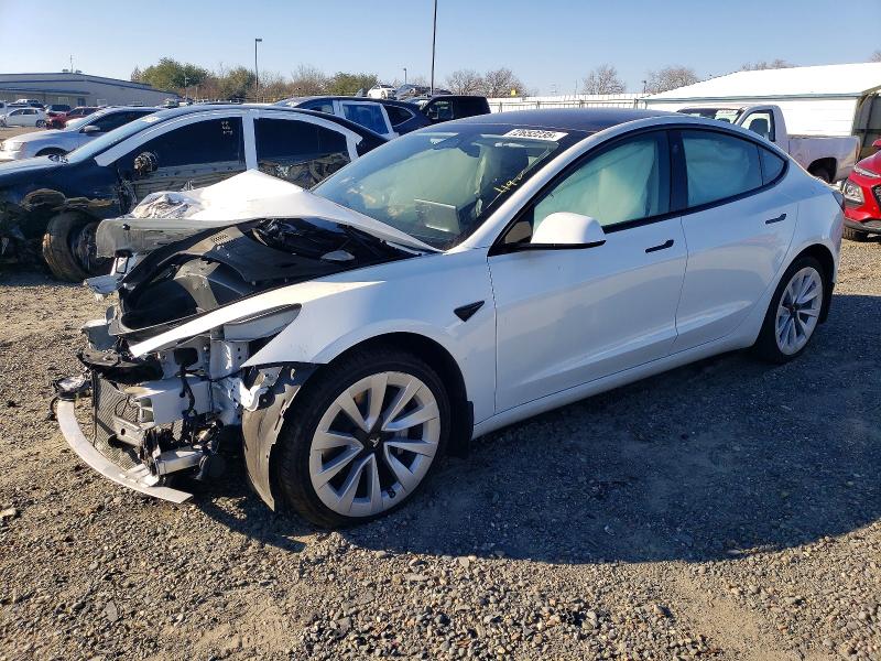 2022 Tesla Model 3 VIN 5YJ3E1EB7NF110051 COPART salvage auction — FRONT END, Other, sold $5,700 on 2026-07-28 (photo 1)