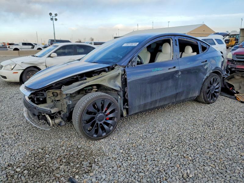 2023 Tesla Model y VIN 7SAYGDEF3PF702346 COPART salvage auction — FRONT END, Co - Public - Salvage Title, sold $12,100 on 2026-07-21 (photo 1)