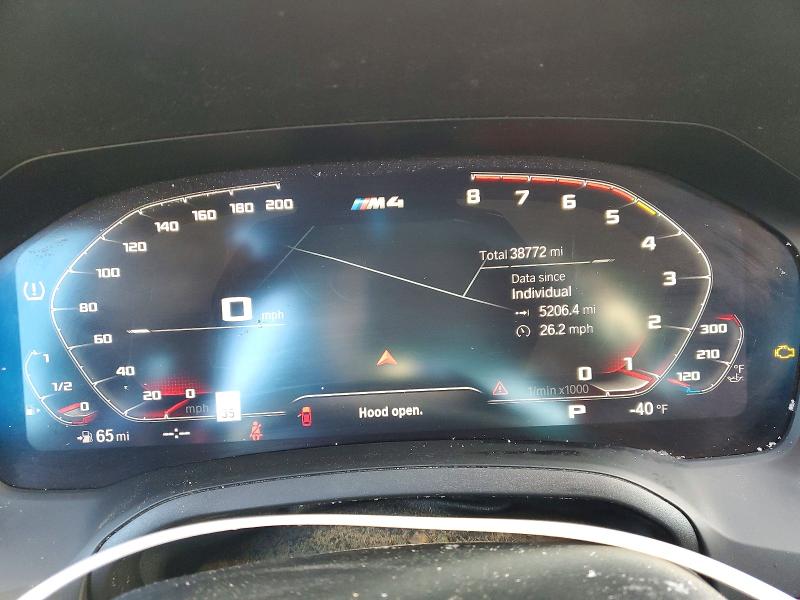 2022 BMW M4 VIN WBS43AZ08NCK30336 COPART salvage auction — FRONT END, Ut - Salvage Certificate, sold $13,400 on 2026-07-31 (photo 9)