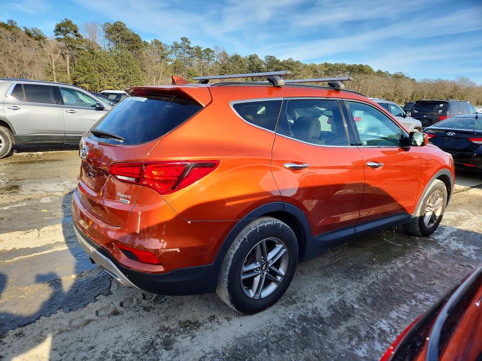 2017 Hyundai Santa fe VIN 5XYZUDLB9HG411418 COPART salvage auction — HAIL, Md - Cert Of Salvage < 75% Damage, sold $2,250 on 2026-07-07 (photo 3)