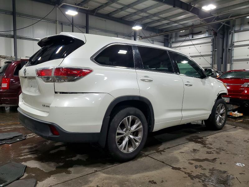 2014 Toyota Highlander VIN 5TDBKRFH0ES017518 COPART salvage auction — FRONT END, Mn - Cert Of Title-Prior Salvage, sold $825 on 2026-07-02 (photo 3)