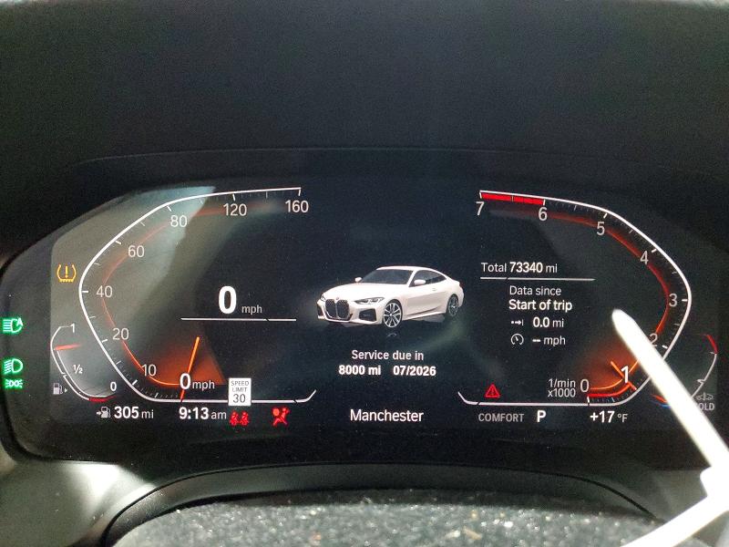 2021 BMW 4er VIN WBA73AP08MCF74593 COPART salvage auction — SIDE, ID - SALVAGE CERTIFICATE OF TITLE, sold $13,700 on 2026-07-14 (photo 9)
